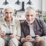 old people playing video games
