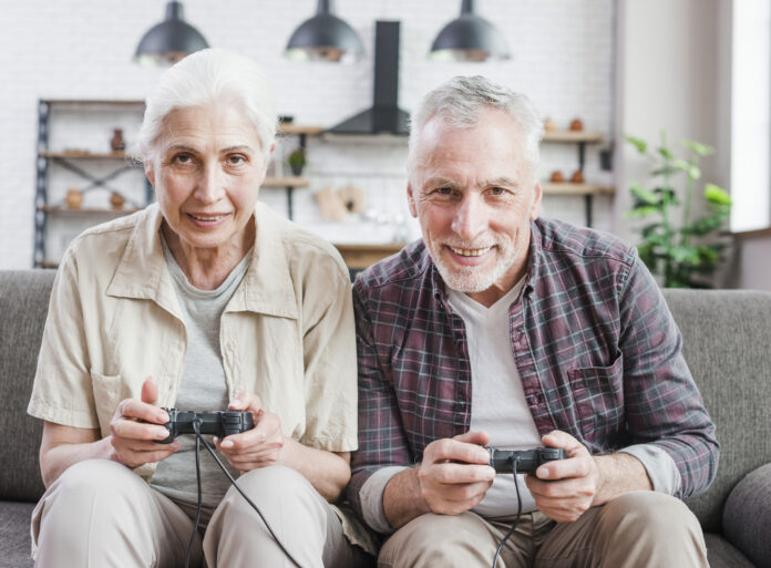 old people playing video games